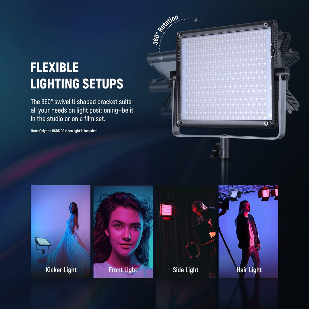 NEEWER 660 PRO RGB LED Video Light with App Control/Barn Door/U Bracket