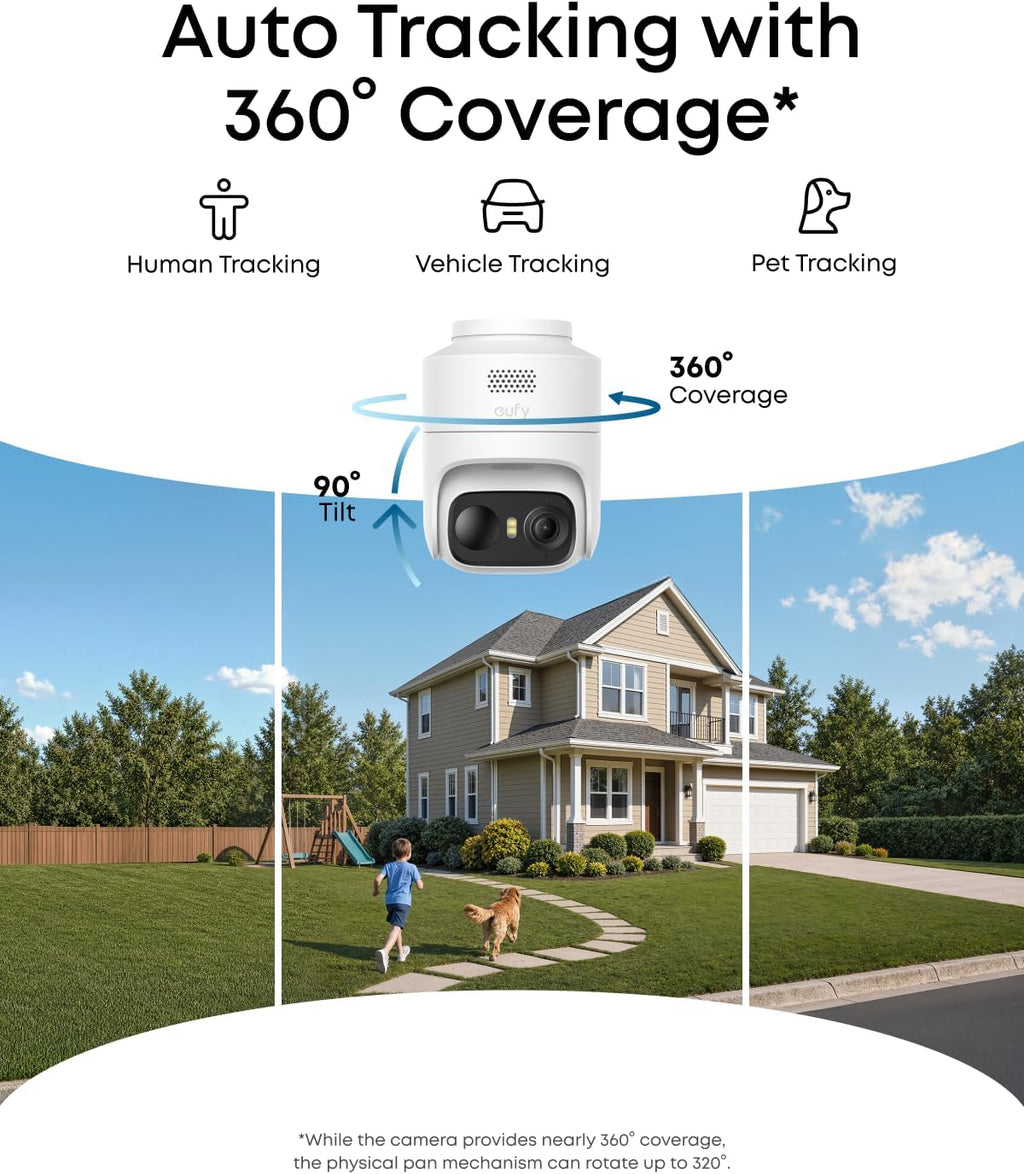 eufy Security eufyCam C37 4-Cam Kit, 360Â° Pan&Tilt Auto Tracking