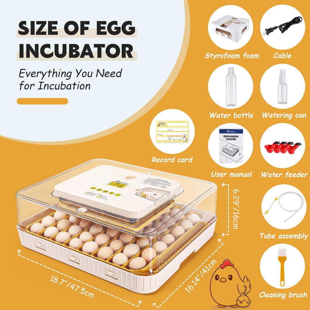 Sailnovo 56 Egg Incubator for Hatching Eggs with Automatic Egg Turning Gray
