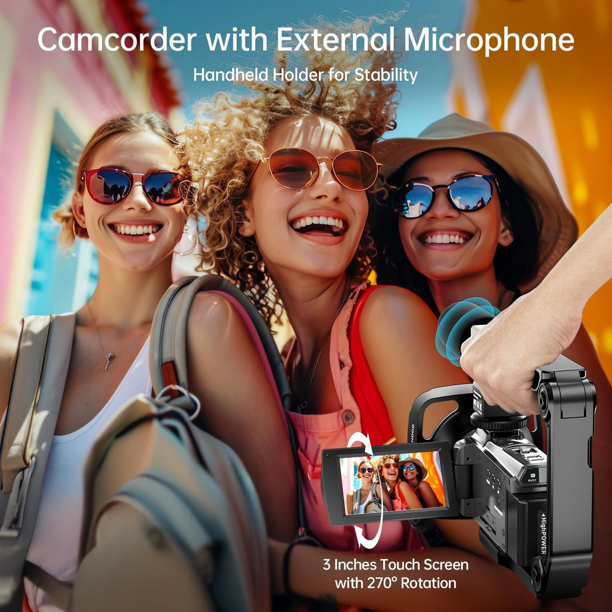 8K Video Camera Camcorder 88MP UHD WiFi Vlogging Cameras for YouTube 18X Digital Zoom IR Night Vision 3.0''Touch Screen Camera with 32GB Card, Microphone, Stabilizer, Lens Hood, Remote, Batteries