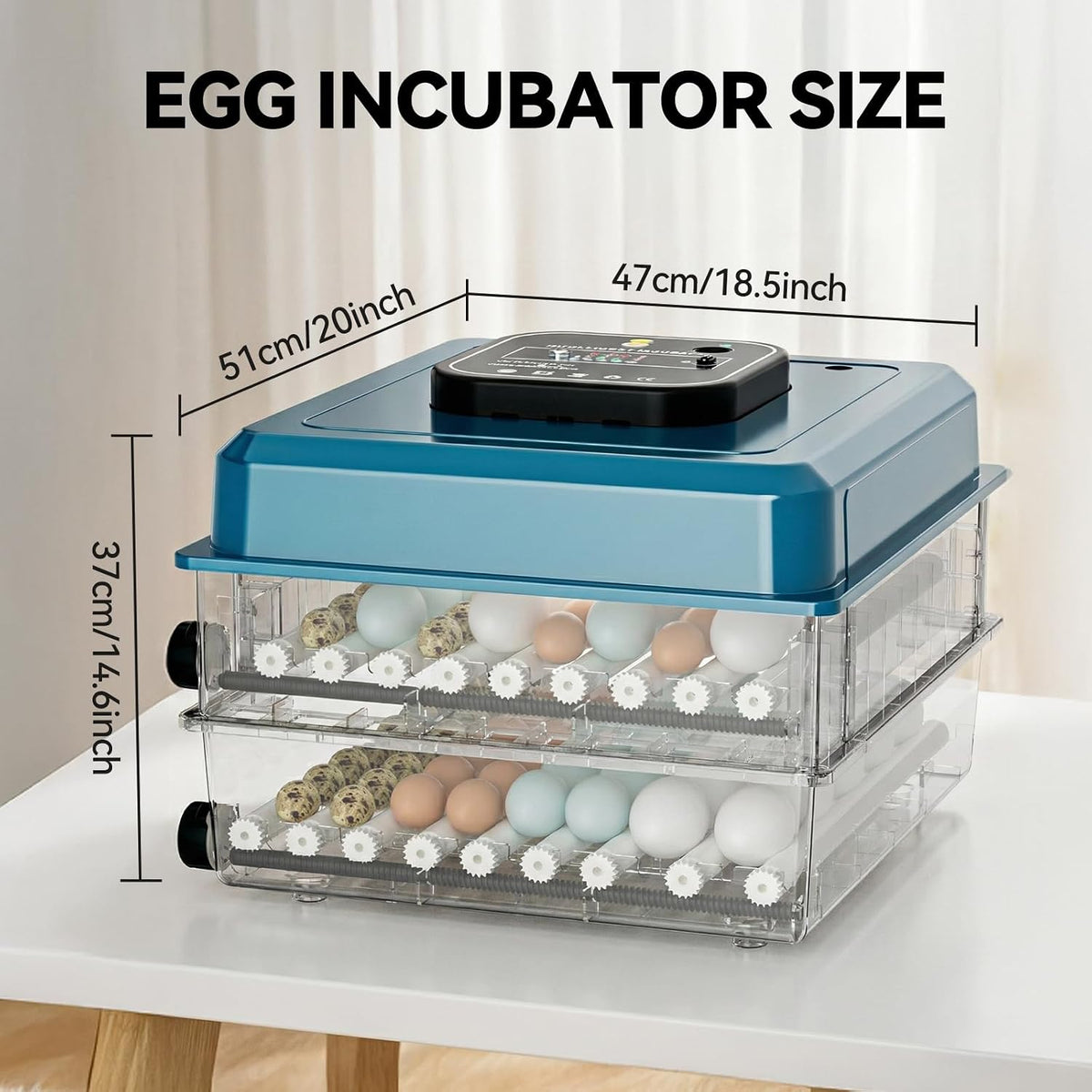 Incubators for Hatching Eggs, 136 Eggs Incubator Digital Poultry Hatcher with Auto Egg Turning, Temp & Humidity Display, 5 Modes, Day Counter & Egg Candler for Chicken/Duck/Goose/Quail