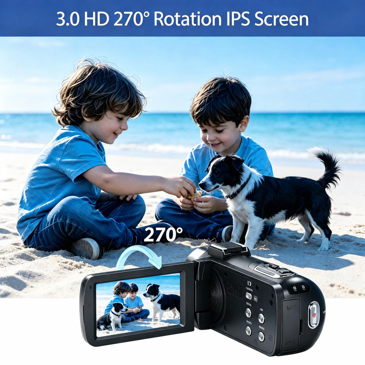 4K HD 80MP Camcorder Video Camera Vlogging Camera for YouTube