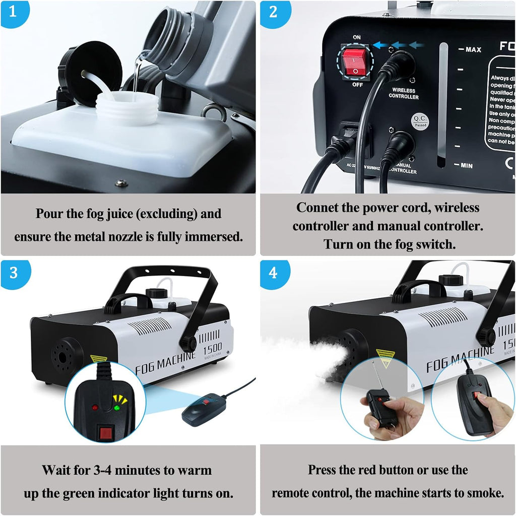 Telbum DJ Lights Package with Stand and 1500W Fog Machine, Make a DJ Show