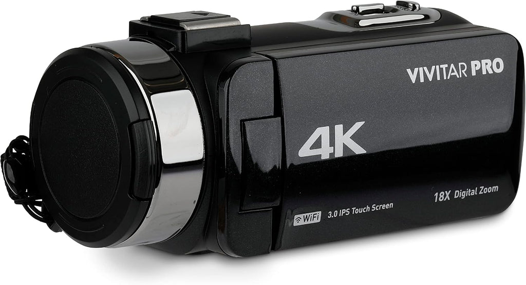 Vivitar 4K Video Camera, Wi-Fi Ultra HD Camcorder with 18x Digital Zoom, 3â IPS Touchscreen Video Recorder with Night Vision, Vlogging Camera with 3.5mm Microphone Jack, Rechargeable, SD Card Slot