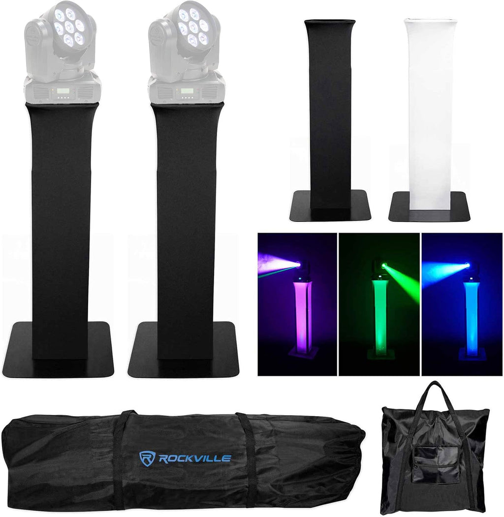 Rockville RTP32B Totem Light Stand For INNO COLOR BEAM QUAD 7 Light, 2-Pack
