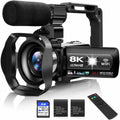 8K Video Camera, 48MP Vlogging Camcorder With IR Night Vision for Youtubers