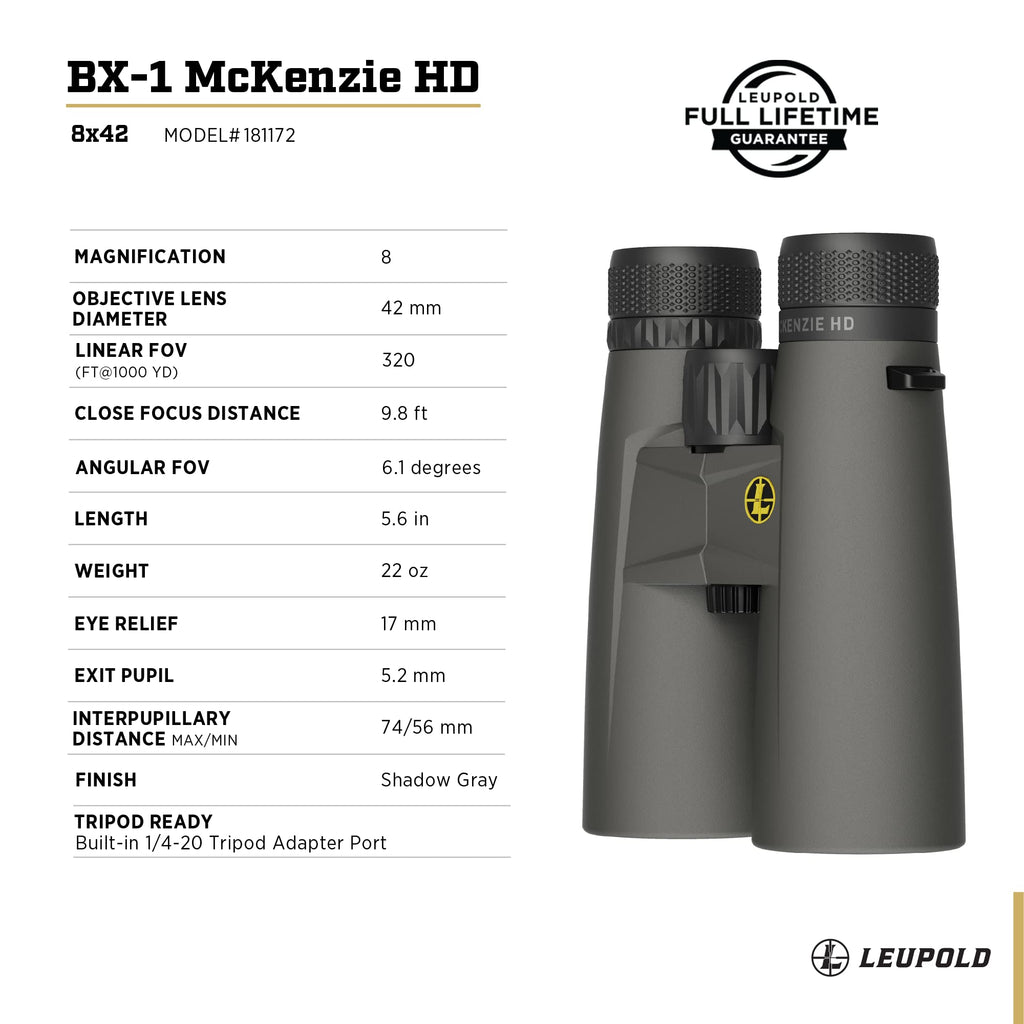 Leupold BX-1 McKenzie HD Binoculars, 10x42mm (181173)