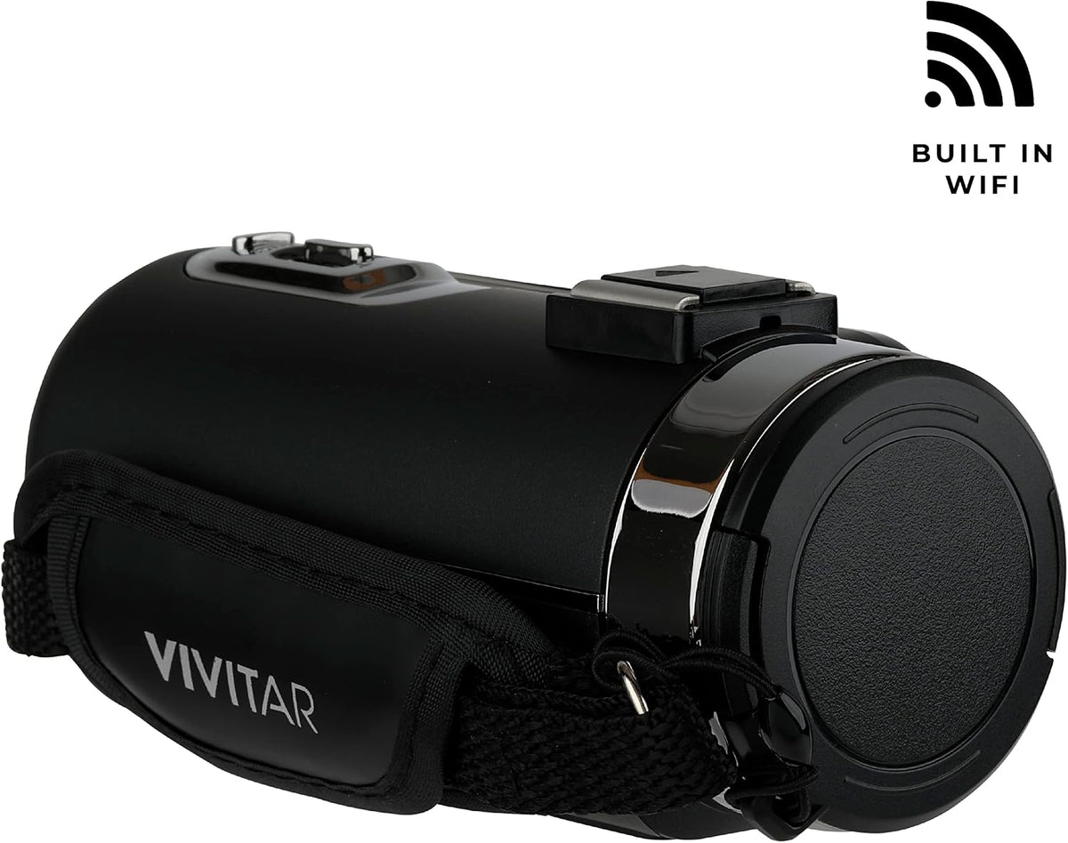 Vivitar 4K Video Camera, Wi-Fi Ultra HD Camcorder with 18x Digital Zoom, 3â IPS Touchscreen Video Recorder with Night Vision, Vlogging Camera with 3.5mm Microphone Jack, Rechargeable, SD Card Slot