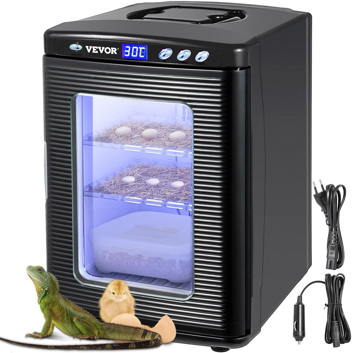Happybuy Black Reptile Incubator 25L Digital Incubator for Small Reptiles with Cooling and Heating 5-42C