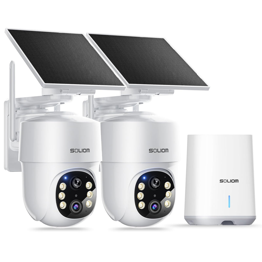 SOLIOM 5MP Security Cameras Wireless Outdoor, No Subscription, 4-Cam Kit