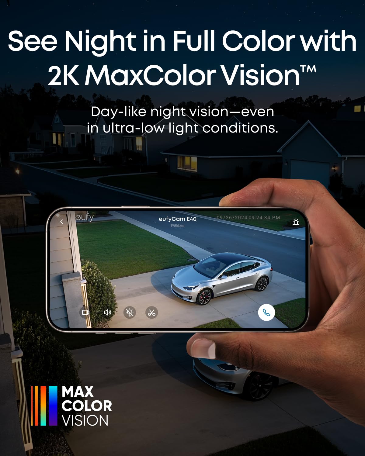 eufy Security eufyCam E40 4-Cam Kit, 2K MaxColor Night Visionï¼Built-in 16GB