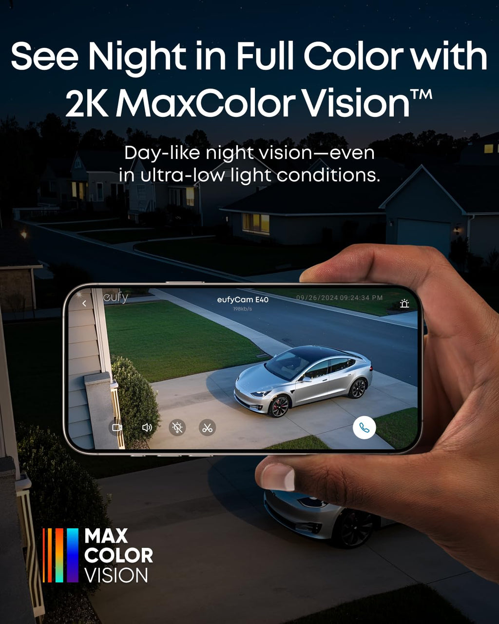 eufy Security eufyCam E40 4-Cam Kit, 2K MaxColor Night Visionï¼Built-in 16GB