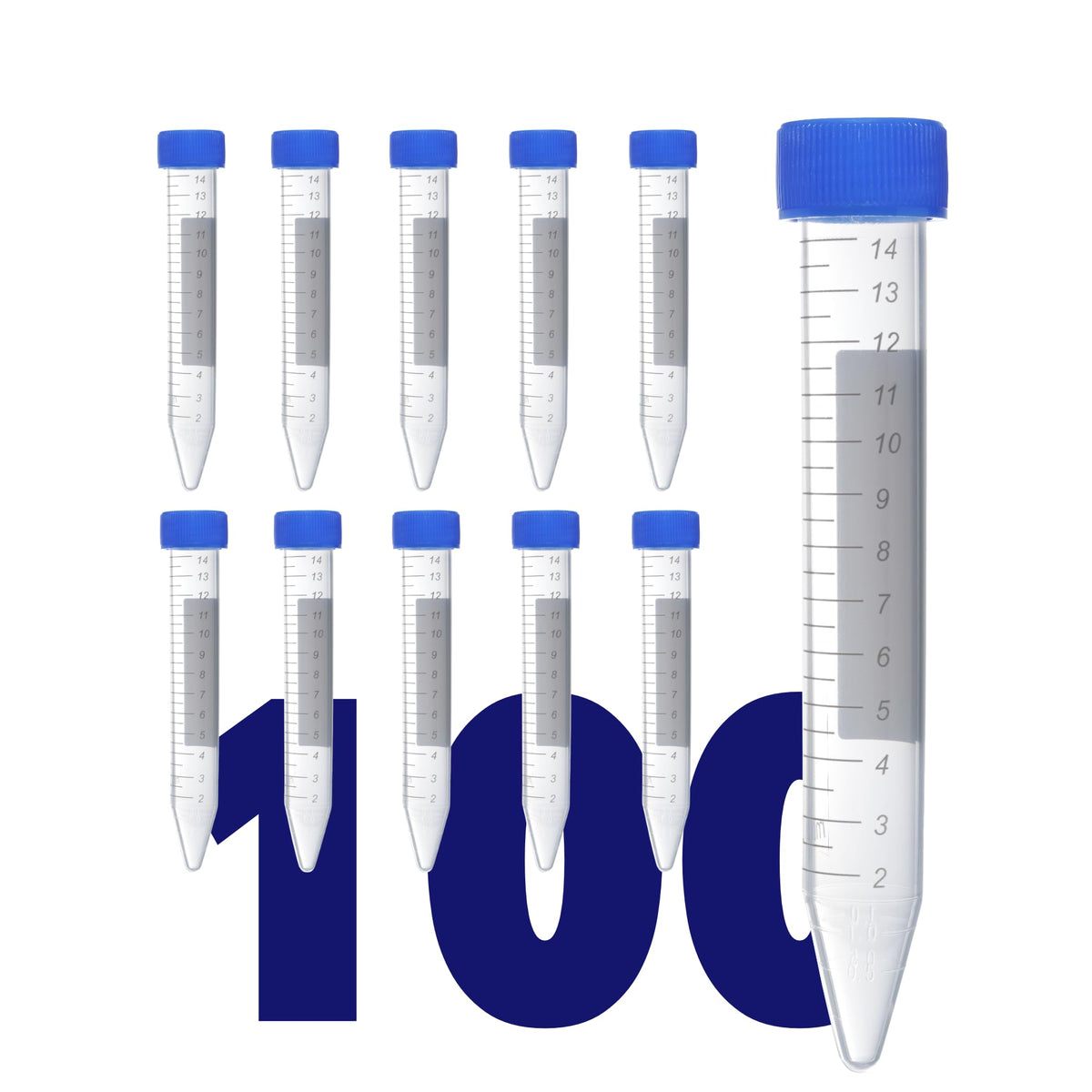 Kashi Scientific 50mL Self Standing Centrifuge Tubes with Screw Cap Lid, Lab Grade Polypropylene Plastic, Skirted, Printed Graduation, Write-on Spot [50mL Self-Standing, 500]