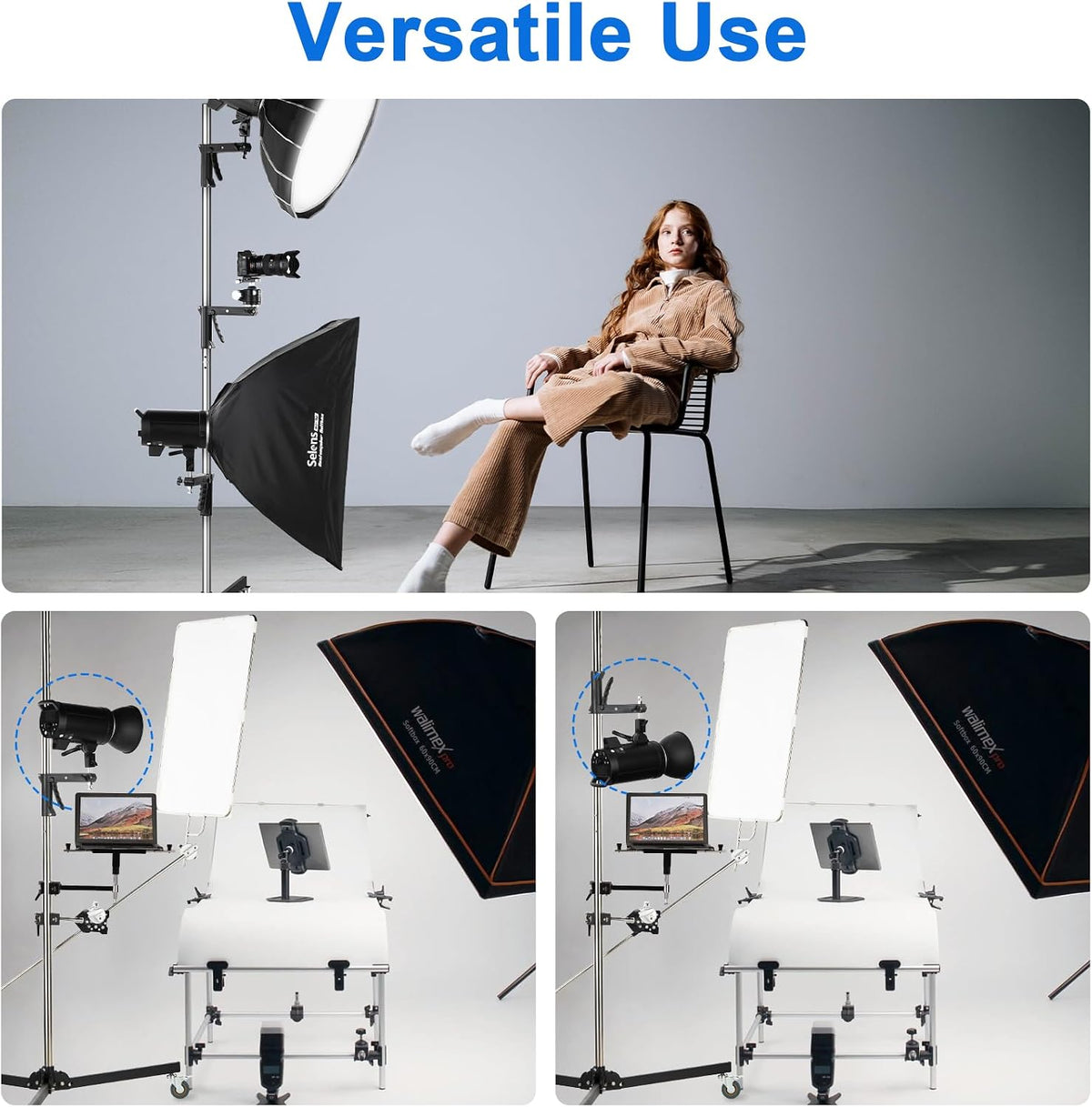 Selens 98.4â/250cm Heavy Duty Light Stand, Max Load 33lbs/15kg