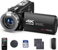 4K Video Camera Camcorder, 42MP Vlogging Camera for YouTube with 32GB SD Card, 2 Batteries, 3" 270Â° Rotating Screen, 18X Digital Zoom, Remote Control, Webcam for Live Streaming