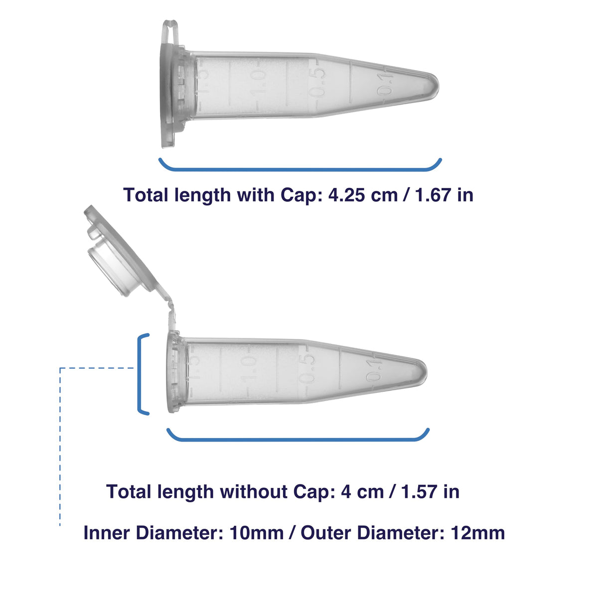 Kashi Scientific 50mL Self Standing Centrifuge Tubes with Screw Cap Lid, Lab Grade Polypropylene Plastic, Skirted, Printed Graduation, Write-on Spot [50mL Self-Standing, 500]