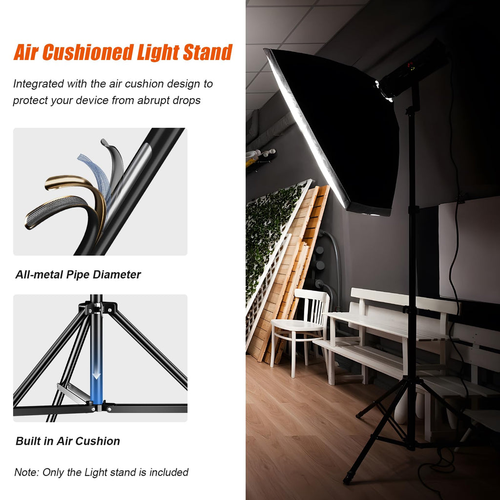 GODOX 380F Heavy Duty Light Stand 150in/12.6' Light Stand Spring Cushioned