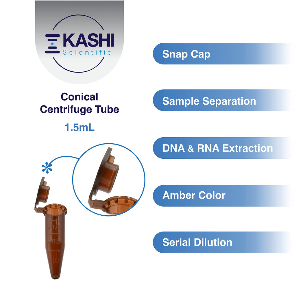 Kashi Scientific 50mL Self Standing Centrifuge Tubes with Screw Cap Lid, Lab Grade Polypropylene Plastic, Skirted, Printed Graduation, Write-on Spot [50mL Self-Standing, 500]