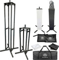 AxcessAble Two (2) Moving Head Light Black Stands with White/Black Scrims, Portable DJ Lighting Stands with Carrying Bag and EVA Pads â Adjustable Height Up to 70.5" (2-Stand Pack)