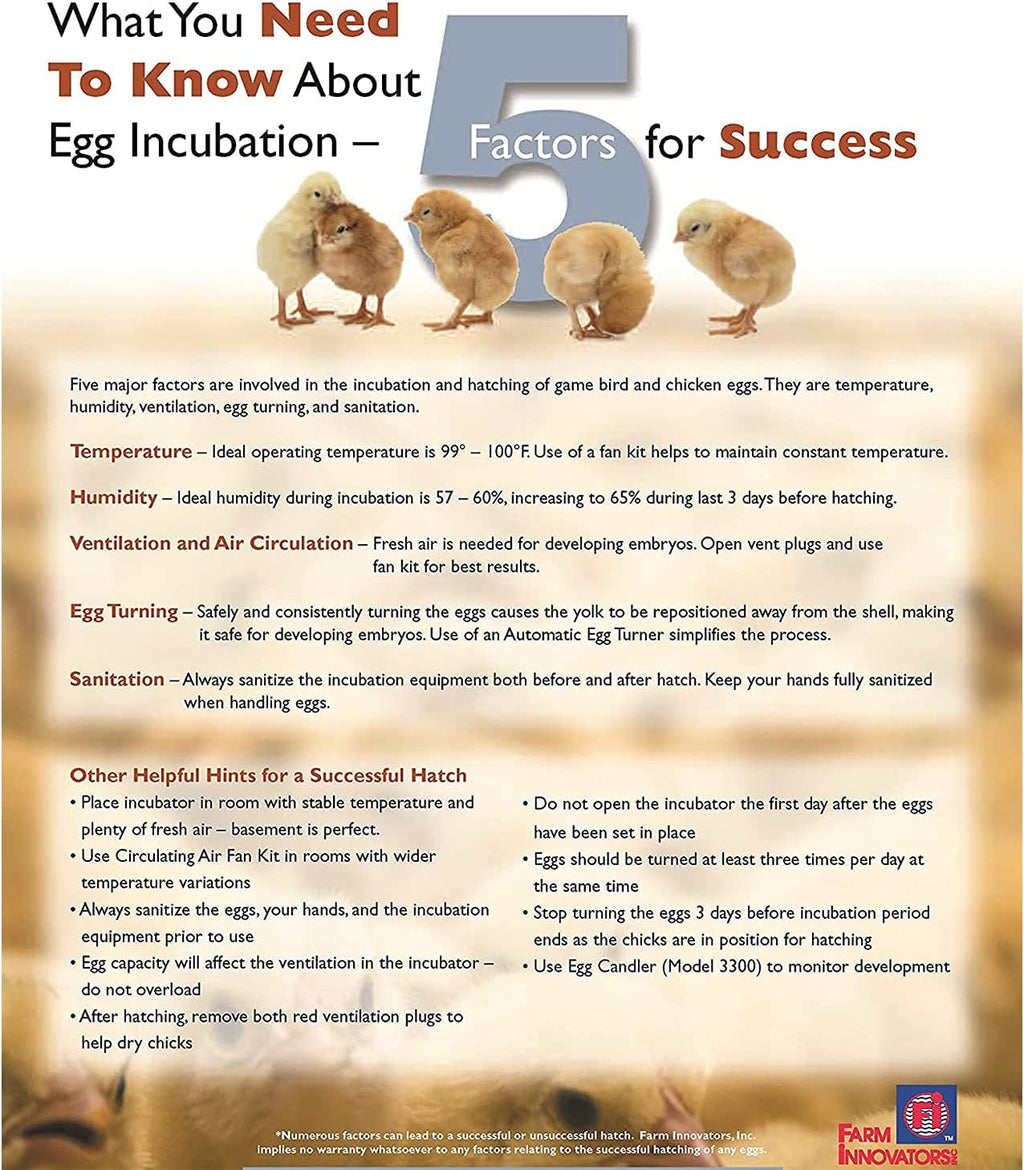 Farm Innovators 2450 Digital Circulated Air Incubator with Egg Turner