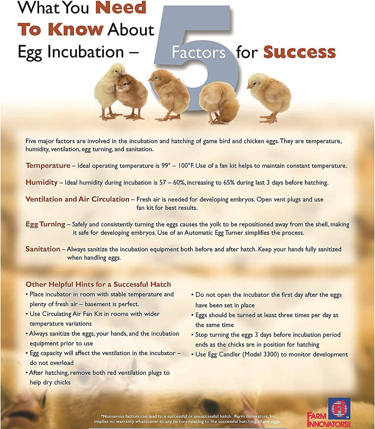 Farm Innovators 2450 Digital Circulated Air Incubator with Egg Turner