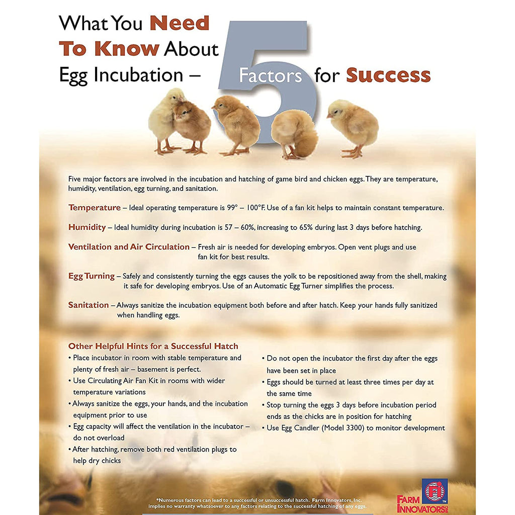Farm Innovators 2450 Digital Circulated Air Incubator with Egg Turner