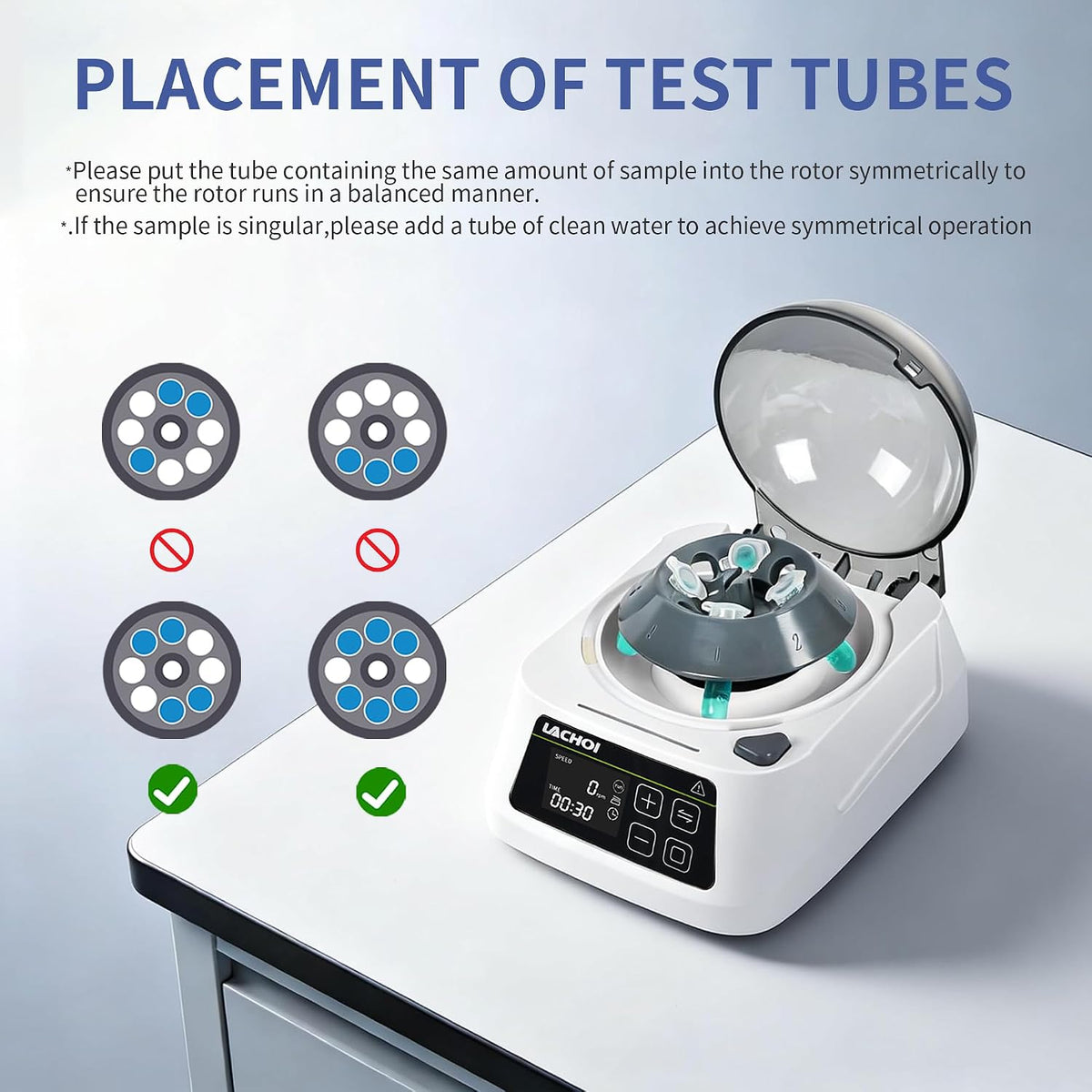 Mini Centrifuge Machine for Microtubes LCD 1000-10000RPM 5600Ãg RCF