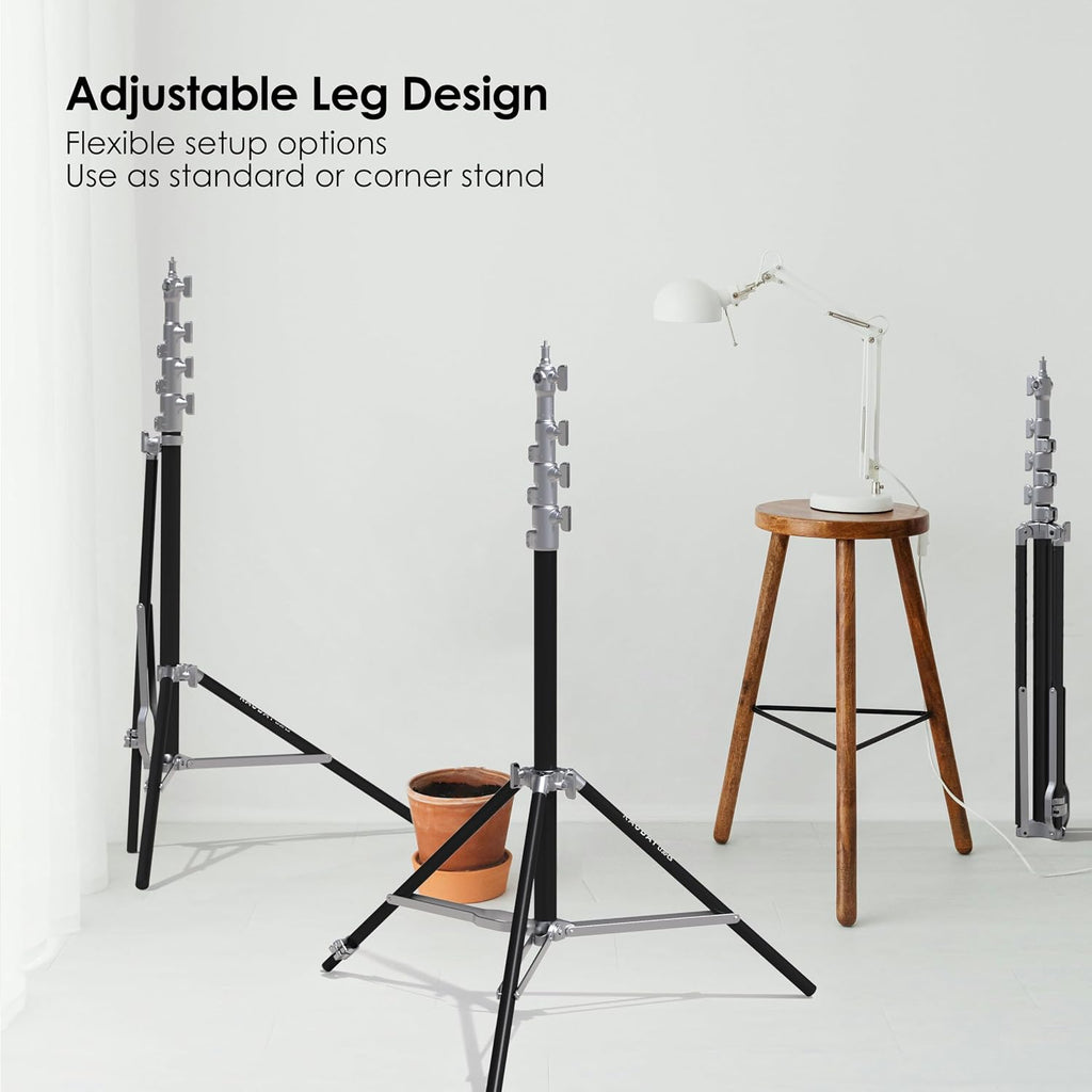RAUBAY 10ft Corner Light Stand, Air Cushion, Silver, LT30-CS