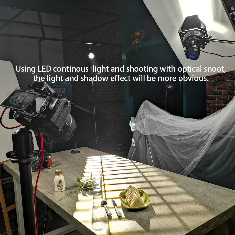 WELLMAKING Bowens Mount Optical Snoot Projector kit for Photo Video Studio