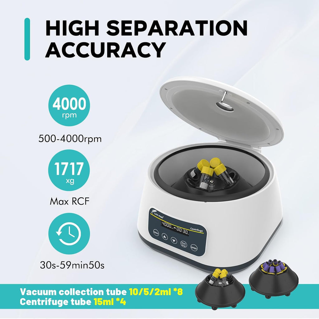 LAB FISH LC-400 Digital PRP Centrifuge, 4x15ml & 8x2/5/10ml Tubes