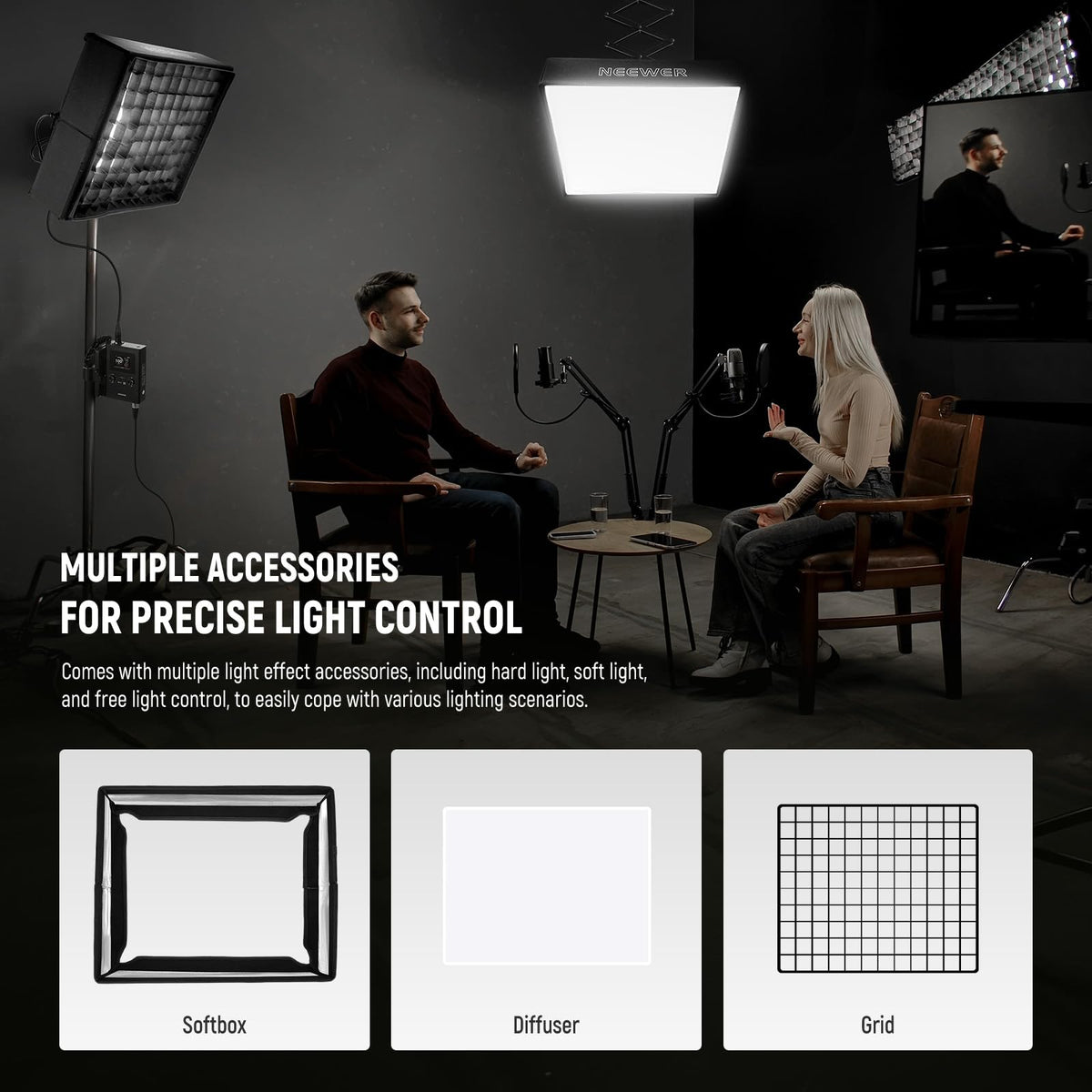 NEEWER 660 PRO RGB LED Video Light with App Control/Barn Door/U Bracket