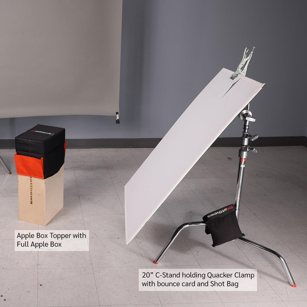Matthews 20â C+ Stand with Turtle Base, Grip Head & Arm â Professional Studio Grade Heavy-Duty Steel Light Stand with Detachable Base, 22 lb Load Capacity, Orange Feet, 57.5â Max Height (Chrome)