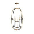 Technische titel: "Moderne Hanglamp met Gouden en Zwarte Accenten - 5 Lichten"