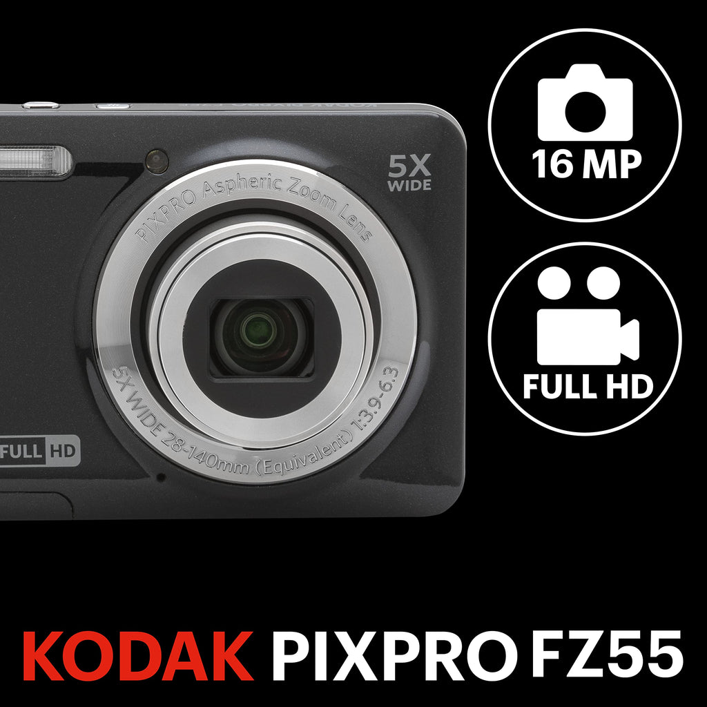 KODAK PIXPRO FZ55 16MP Compact Digital Camera, 5X Optical Zoom, Blue