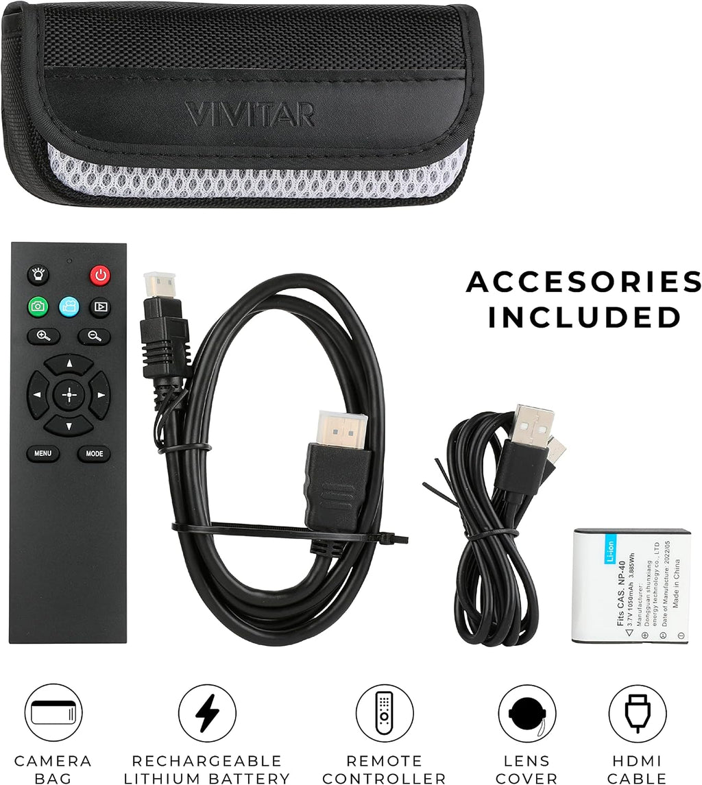 Vivitar 4K Video Camera, Wi-Fi Ultra HD Camcorder with 18x Digital Zoom, 3â IPS Touchscreen Video Recorder with Night Vision, Vlogging Camera with 3.5mm Microphone Jack, Rechargeable, SD Card Slot
