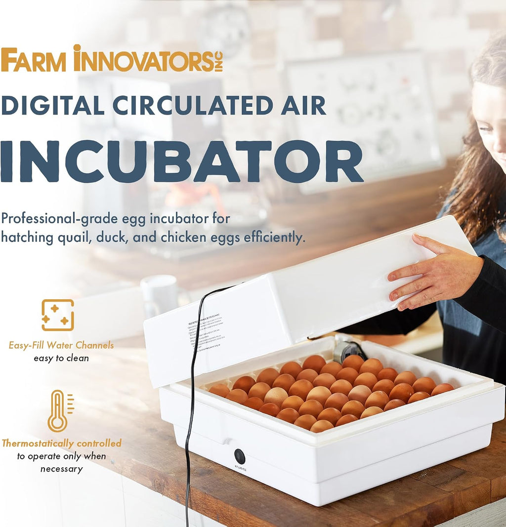 Farm Innovators 2450 Digital Circulated Air Incubator with Egg Turner