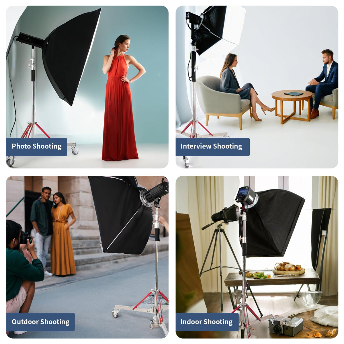 Kate 2Pcs Heavy Duty 10.8ft Light Stand with Casters for Softbox, Monolight