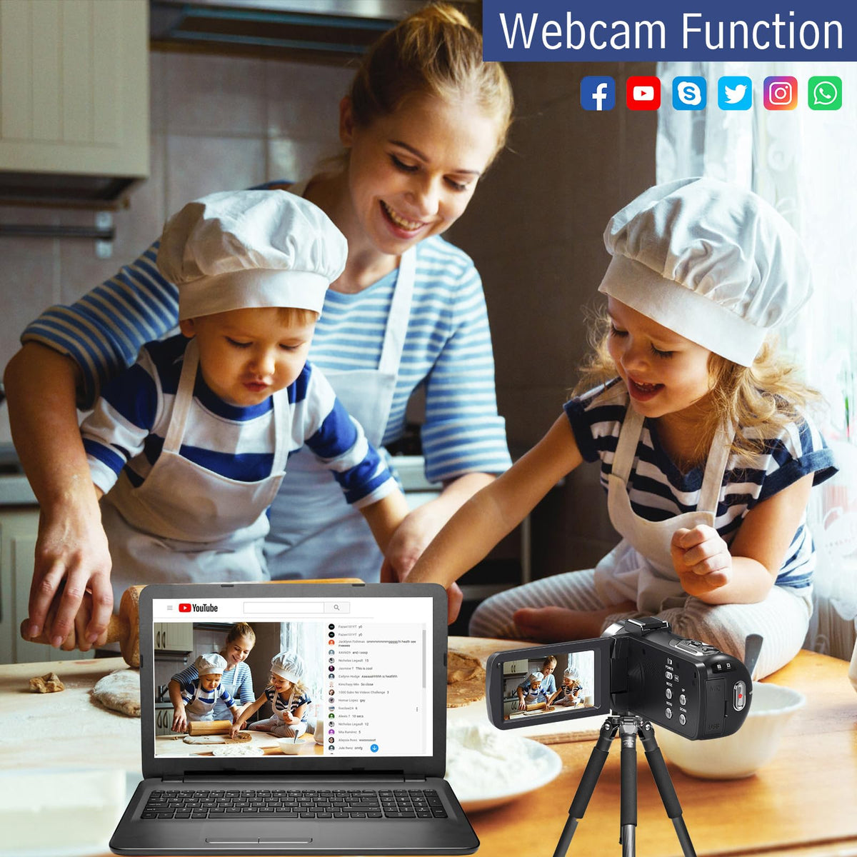 4K HD 80MP Camcorder Video Camera Vlogging Camera for YouTube