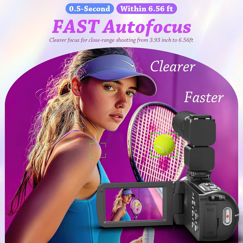 4K HD 80MP Camcorder Video Camera Vlogging Camera for YouTube