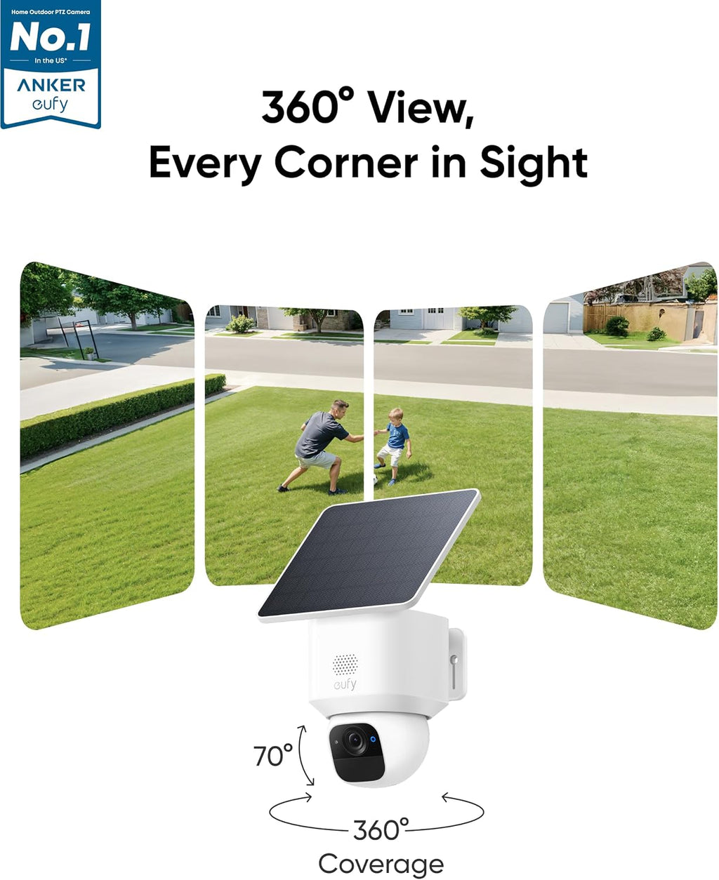 eufy Security SoloCam E30, 4-Cam Kit, 2K Solar Security Camera