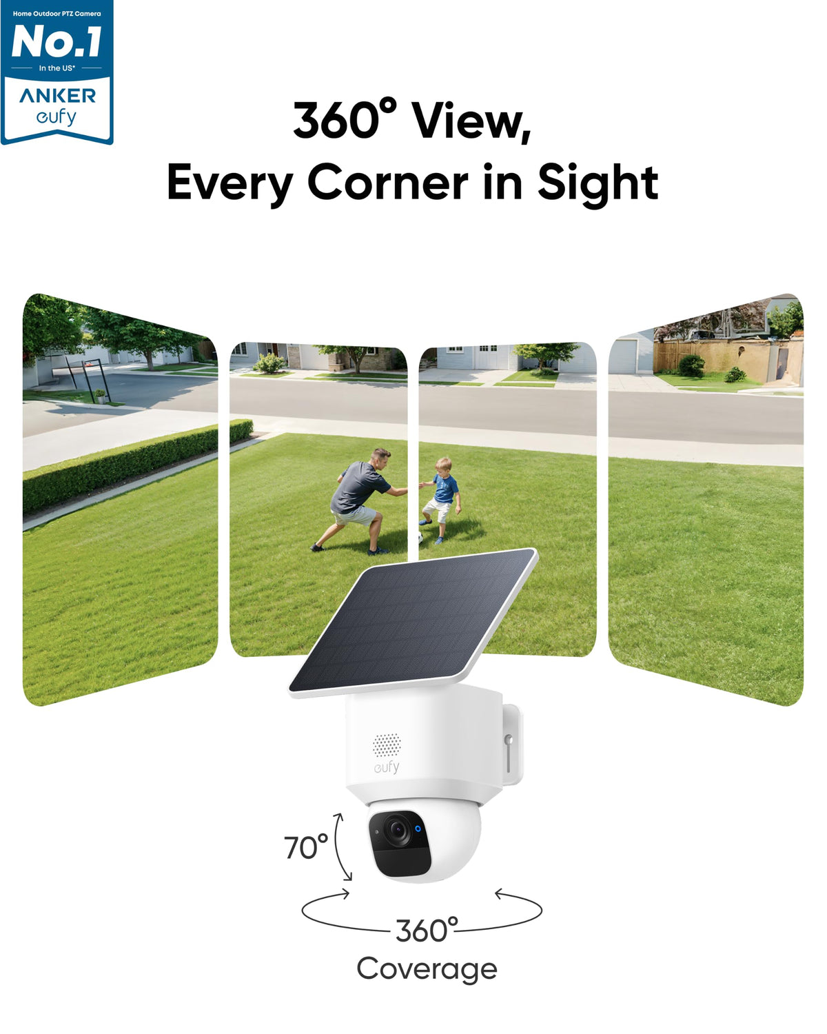 eufy Security SoloCam E30, 4-Cam Kit, 2K Solar Security Camera
