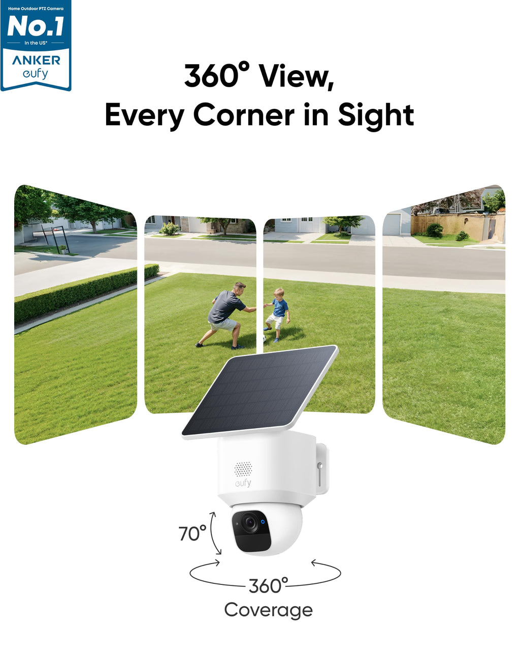 eufy Security SoloCam E30, 4-Cam Kit, 2K Solar Security Camera