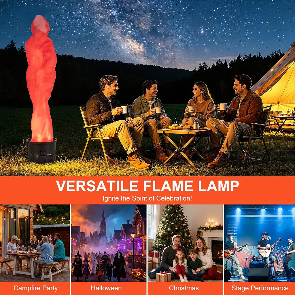 Flame Light 4.9ft Fake Fire Flame,Fake LED Campfire, Realistic Fake Fire Flame, Artificial Fake Fire Flames LED Beads, Atmosphere Effect Simulated Campfire Light (Roundness)