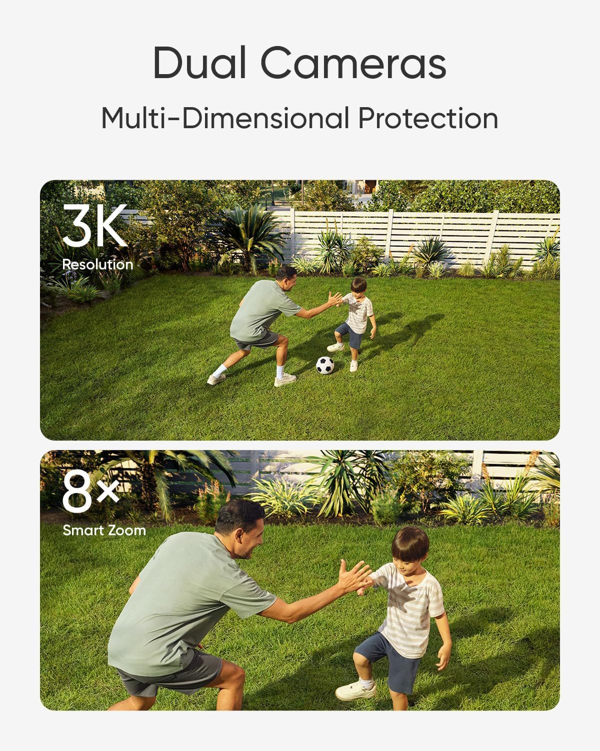 eufy Security Floodlight Camera E340, Dual-Lens, 360Â° Coverage, 8X Zoom