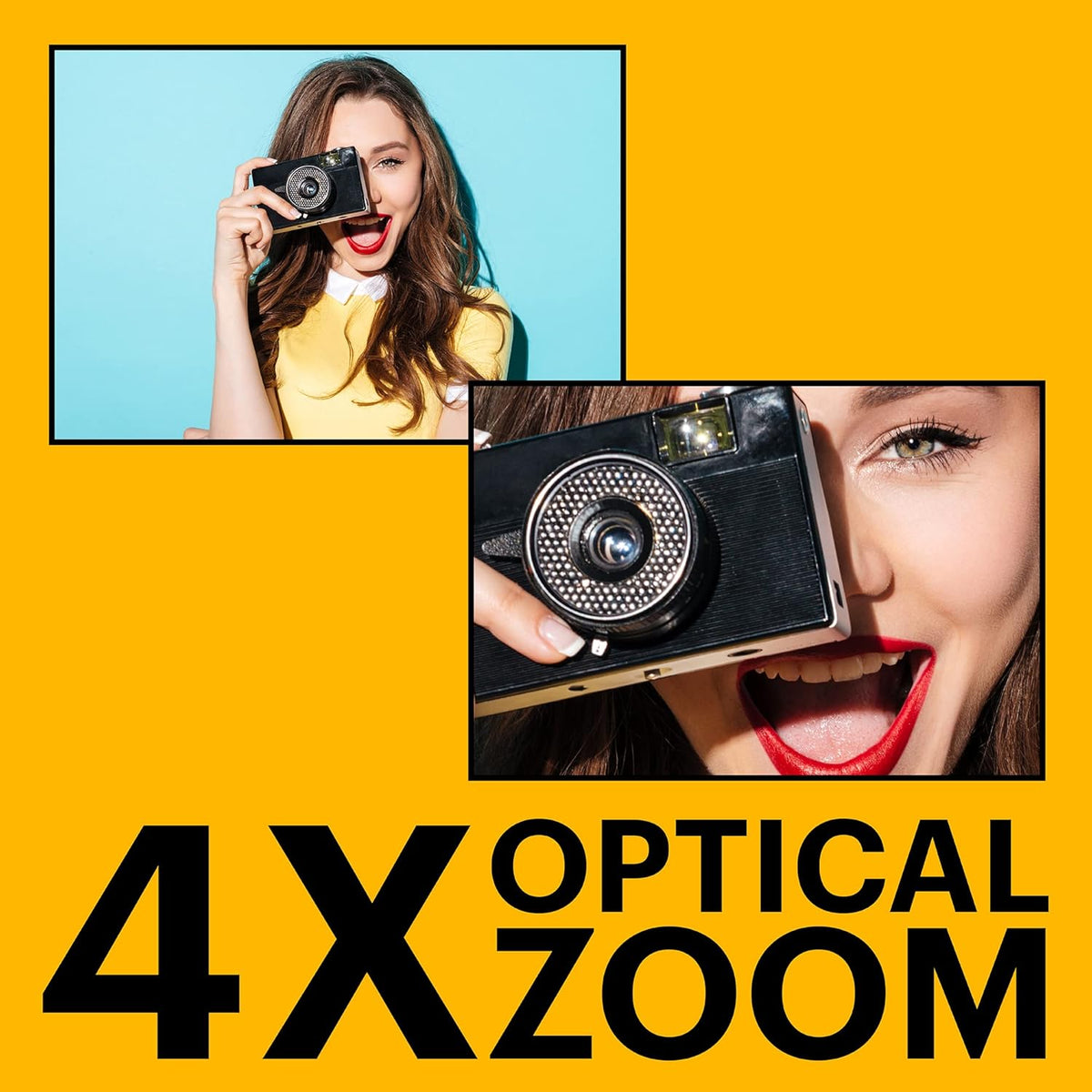 KODAK PIXPRO FZ45 16MP Compact Digital Camera, 4X Optical Zoom, AA, Black