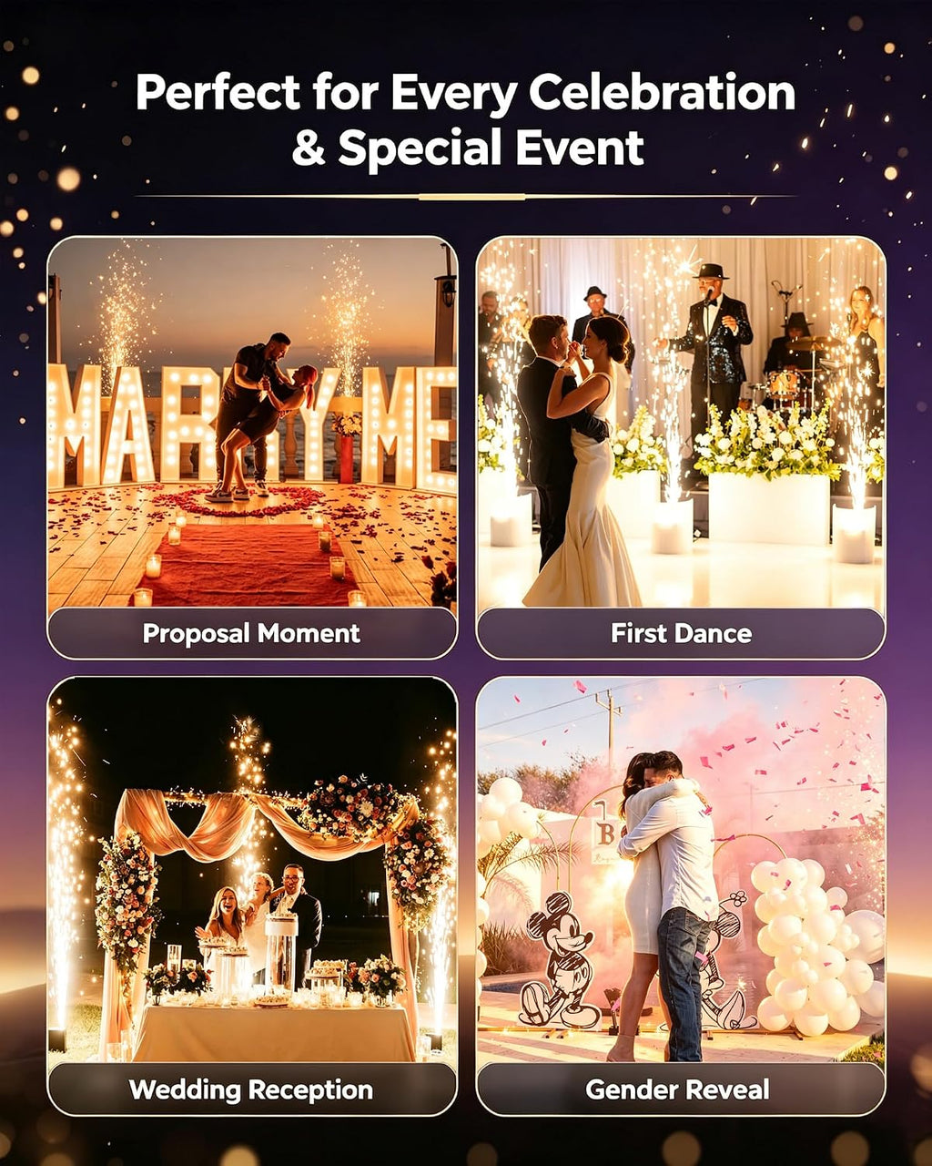 2Pack 750W 8.2-16ft Height Wedding Event Electronic Dual-motor Stage Light Machine with Case DMX Remote Control Stage Equipment System for Wedding, Party, Shows, Events(Not Include Material)