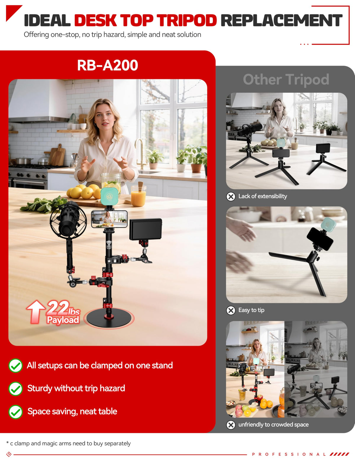 IFOOTAGE RB-A400 Round Base Light Stand Monopod 79" 2 Pack