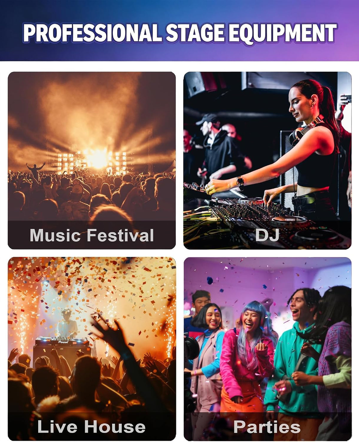 2Pack 750W 8.2-16ft Height Wedding Event Electronic Dual-motor Stage Light Machine with Case DMX Remote Control Stage Equipment System for Wedding, Party, Shows, Events(Not Include Material)
