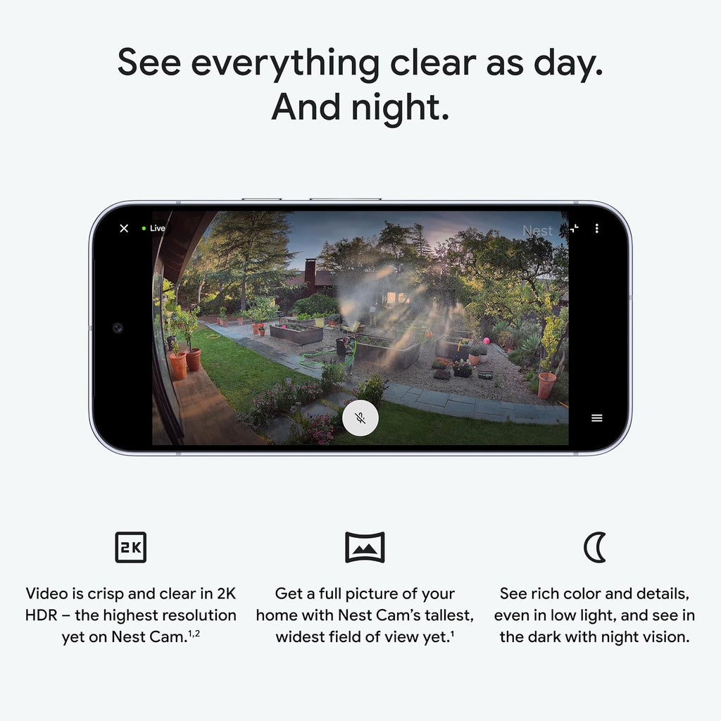 Google Nest Cam Outdoor (Wired, 2nd Gen) - Security Camera - Snow - 2 Pack