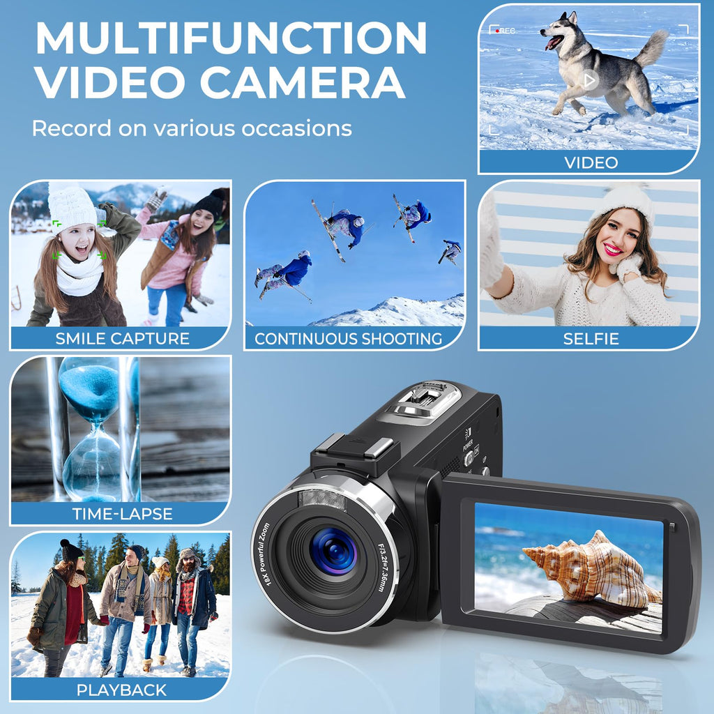 4K HD 80MP Camcorder Video Camera Vlogging Camera for YouTube